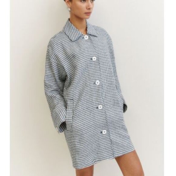 Reformation Plaid Irene Linen Jacket Size Small - NOT ACCEPTING OFFERS - Picture 1 of 9